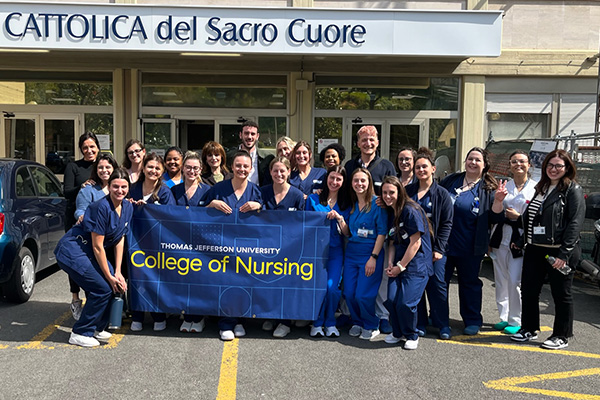 Jefferson College of Nursing students at Jefferson Italy Center. 