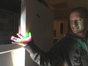 Industrial design alumnus Michael Grosso ’18 visits Jefferson’s light research lab.