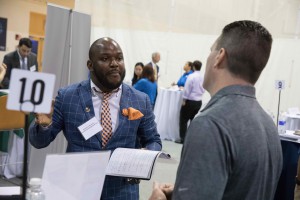 Roughly 250 students from a variety of programs attended the career fair at the Gallagher Center