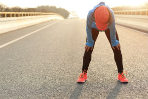 woman tired after running