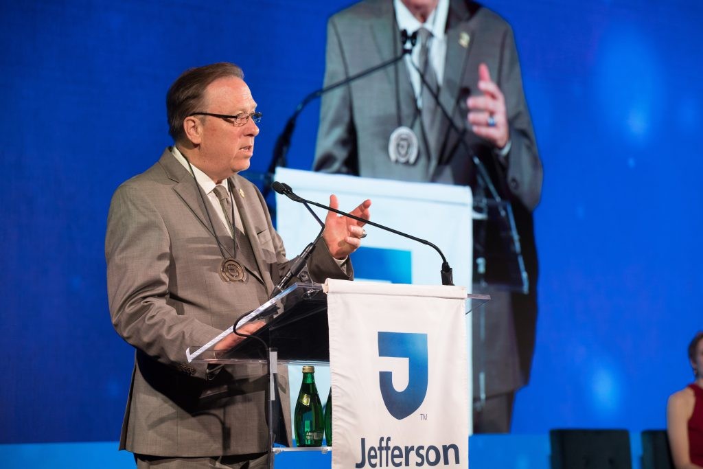 Thomas Shirley Jr., Jefferson’s assistant vice president of athletics and head coach of the women’s basketball team, received the Lifetime Impact Award at the Celebration of Innovation.