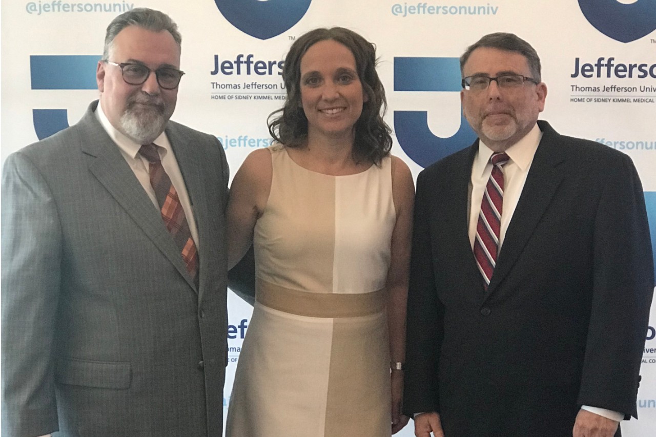 Jesse Coale, Director, Physician Assistant Program; Dana Cafaro, Associate Program Director, Voorhees Campus; and Michael Dryer, Dean, College of Health Professions 