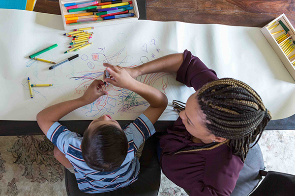 Counselor working with patient