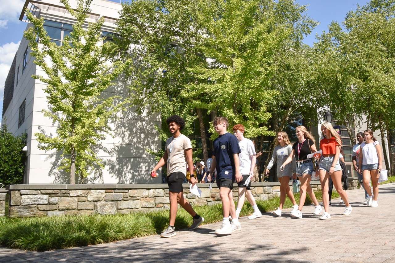Thomas Jefferson University students walking on the East Falls campus