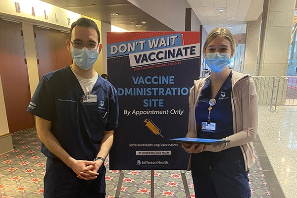 FACT-1 check-in navigators at the Pennsylvania Convention Center Vaccine Clinic