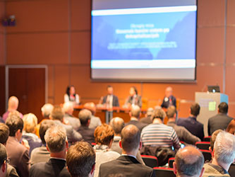 Business Conference and Presentation. Audience at the conference hall.