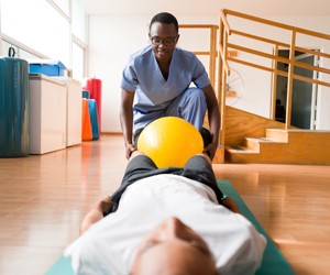 patient participating in physical therapy