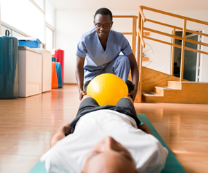 patient participating in physical therapy