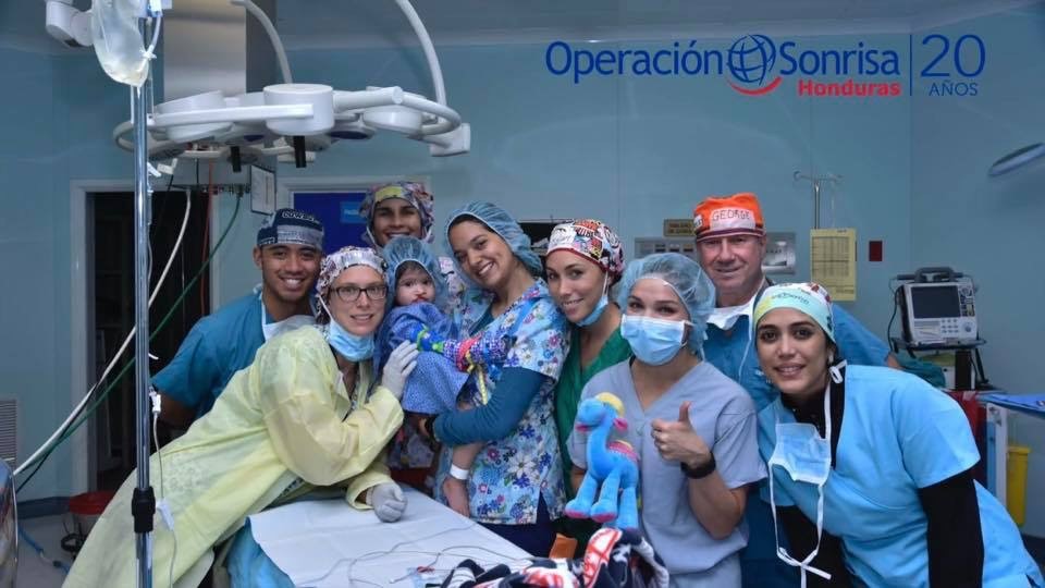 Surgical team with a patient