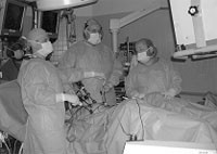 Dr. Trabulsi and residents performing aparoscopic prostatectomy