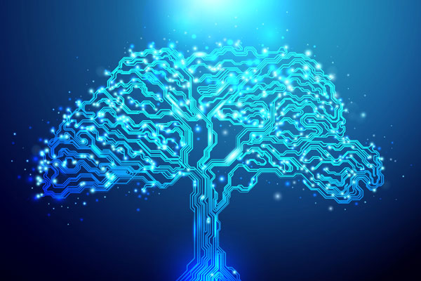 Abstract Circuit Technology background. Futuristic technology with natural resources concept design