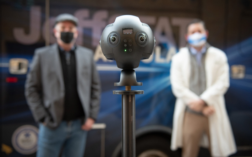 Dr. Fields and Alan Price with a 360 degree camera