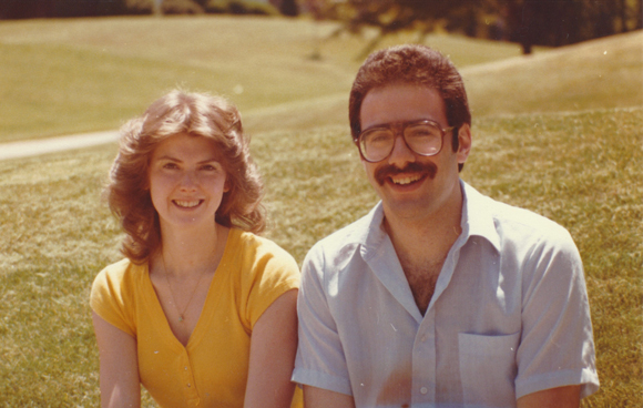 Old photo of Lynda Schneider and Leonard Zon