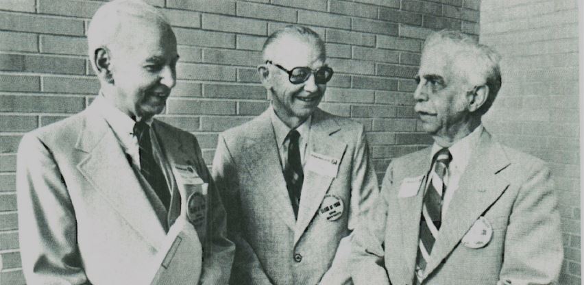 This image shows three rear admirals from the Class of 1930 at their 50th reunion.