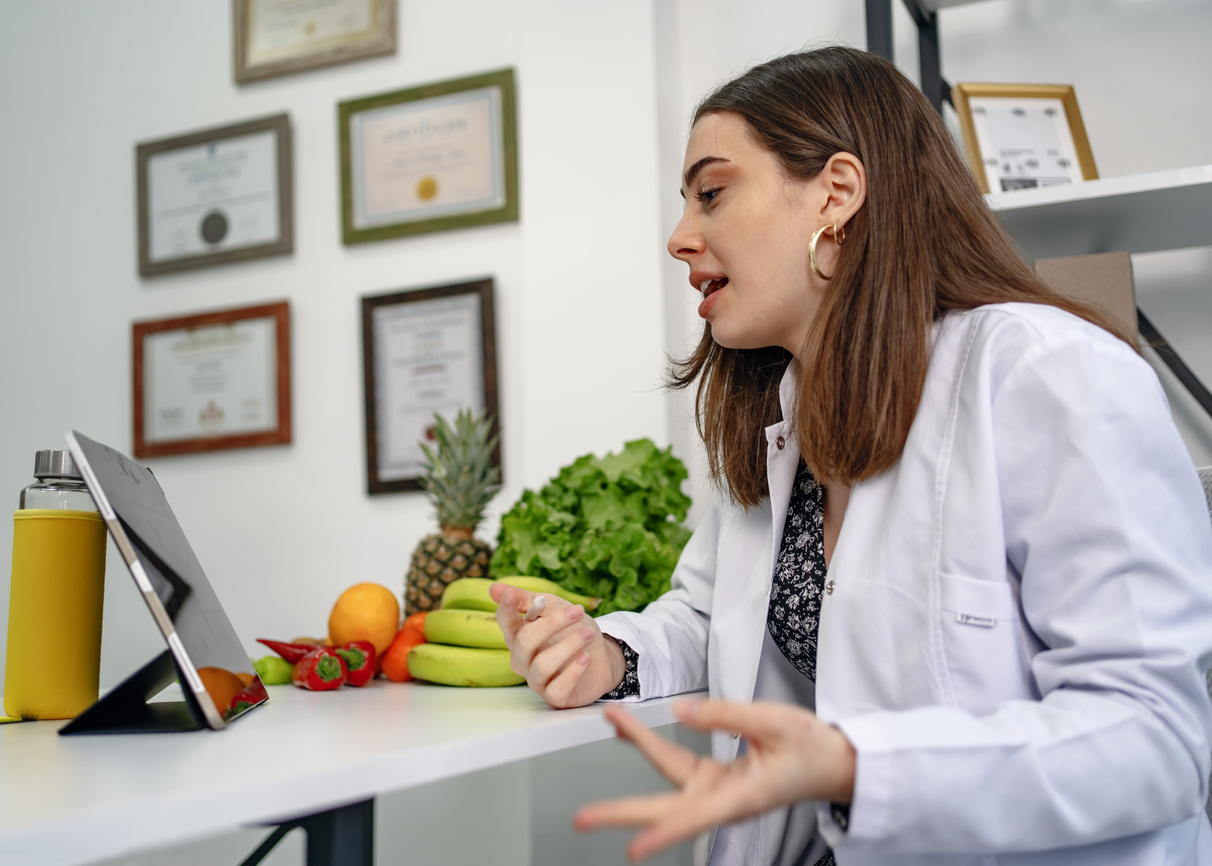Nutritionist delivering telehealth