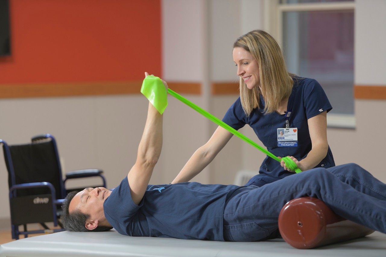 Child receiving physical therapy