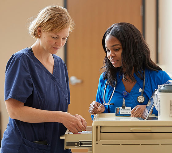 Jefferson College of Nursing students with faculty