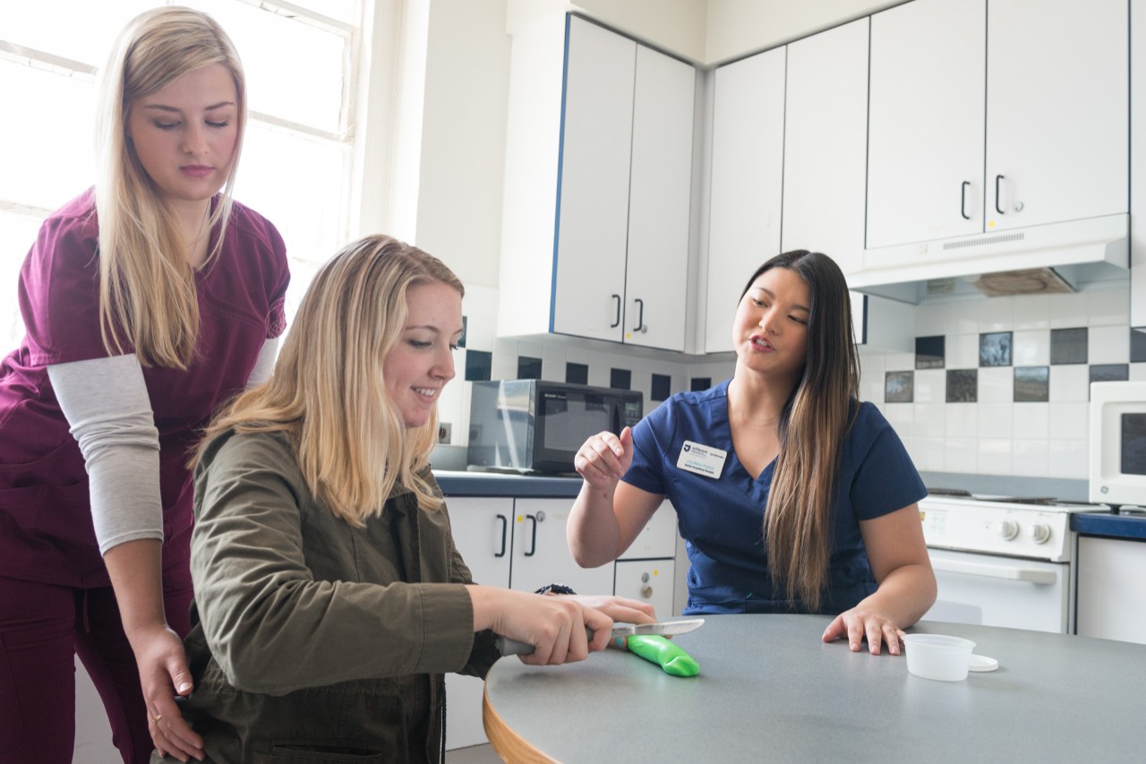nursing students helping out in the Rehabilitation Center