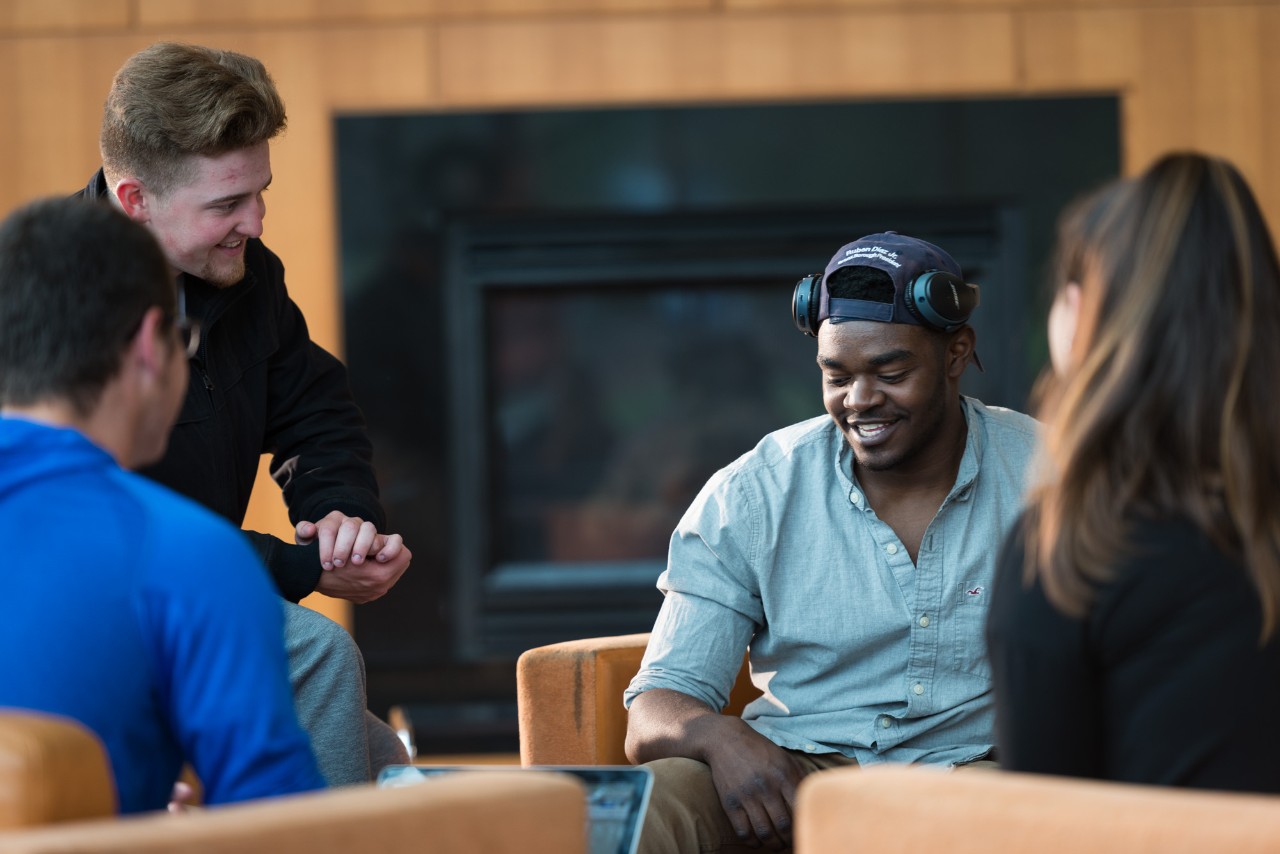 Four Students in a Lounge
