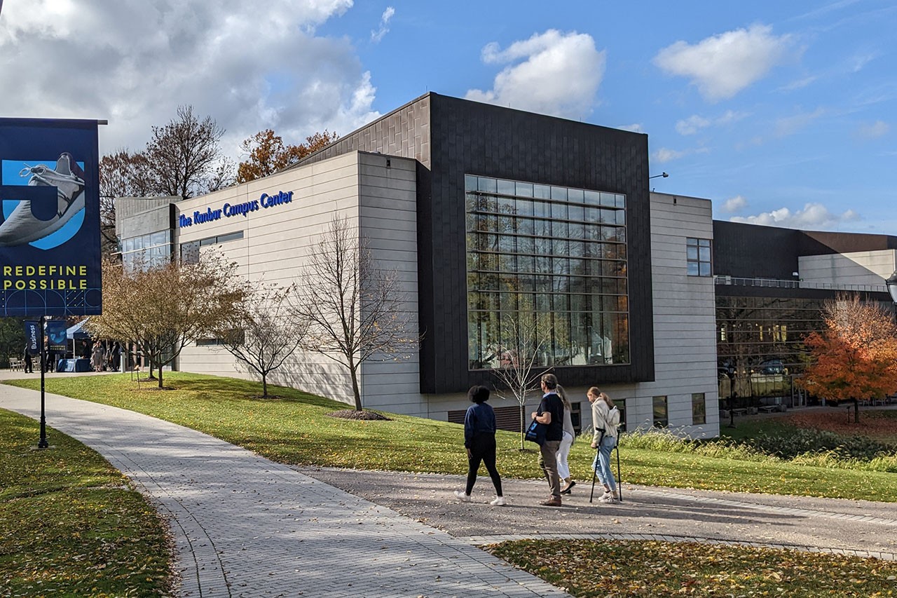 East Falls Campus DEC exterior with students