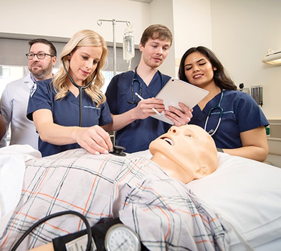 Jefferson College of Nursing students in a learning setting