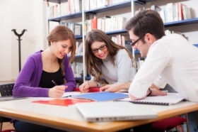 students studying in Library 