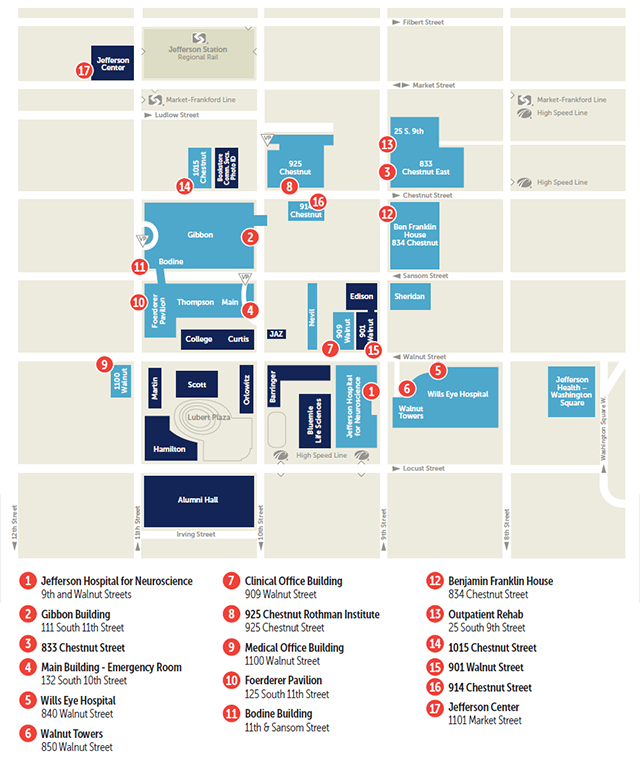 Campus Map - Thomas Jefferson University - Thomas Jefferson University