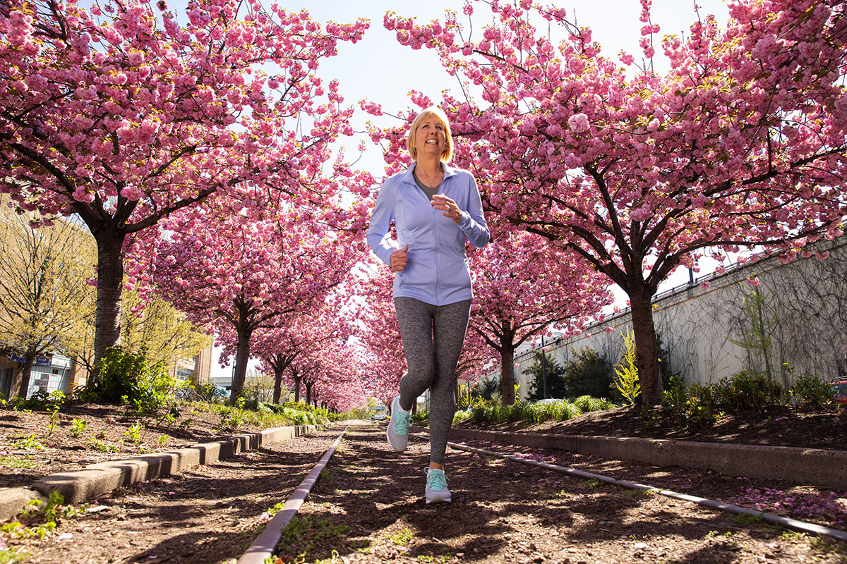 Judi running outdoors