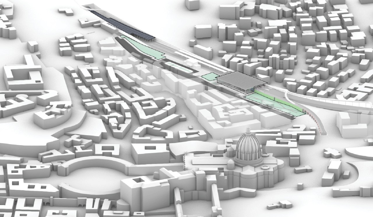 Site Axon of St. Peters Station and Vatican Welcome Center