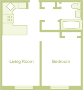 Barringer One Bedroom Unit Image