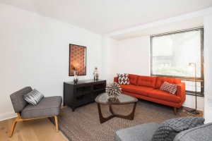 Orlowitz one bedroom unit, living room featured