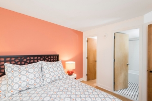 One bedroom with walk-in closet and bathroom
