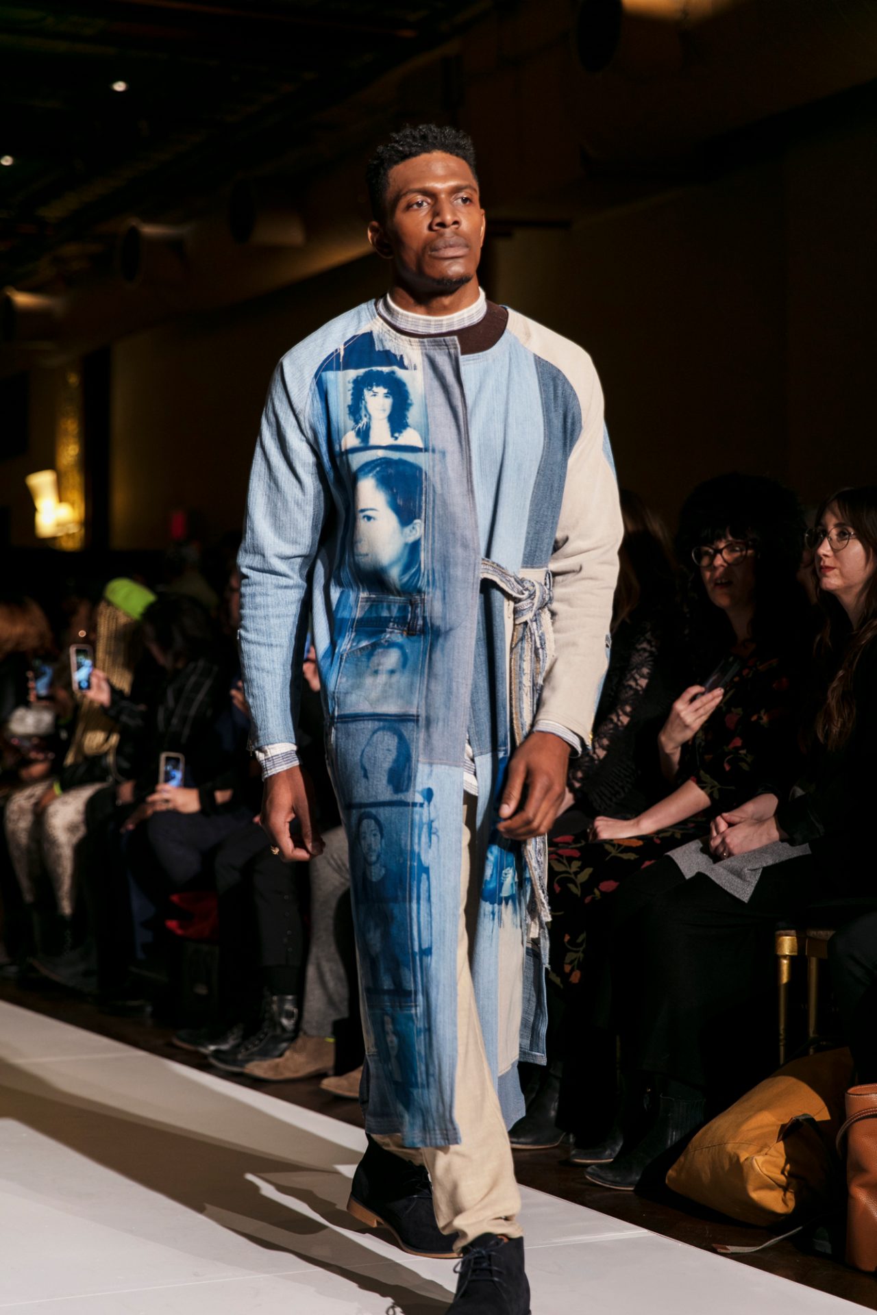 Model wearing menswear at New York Fashion Week