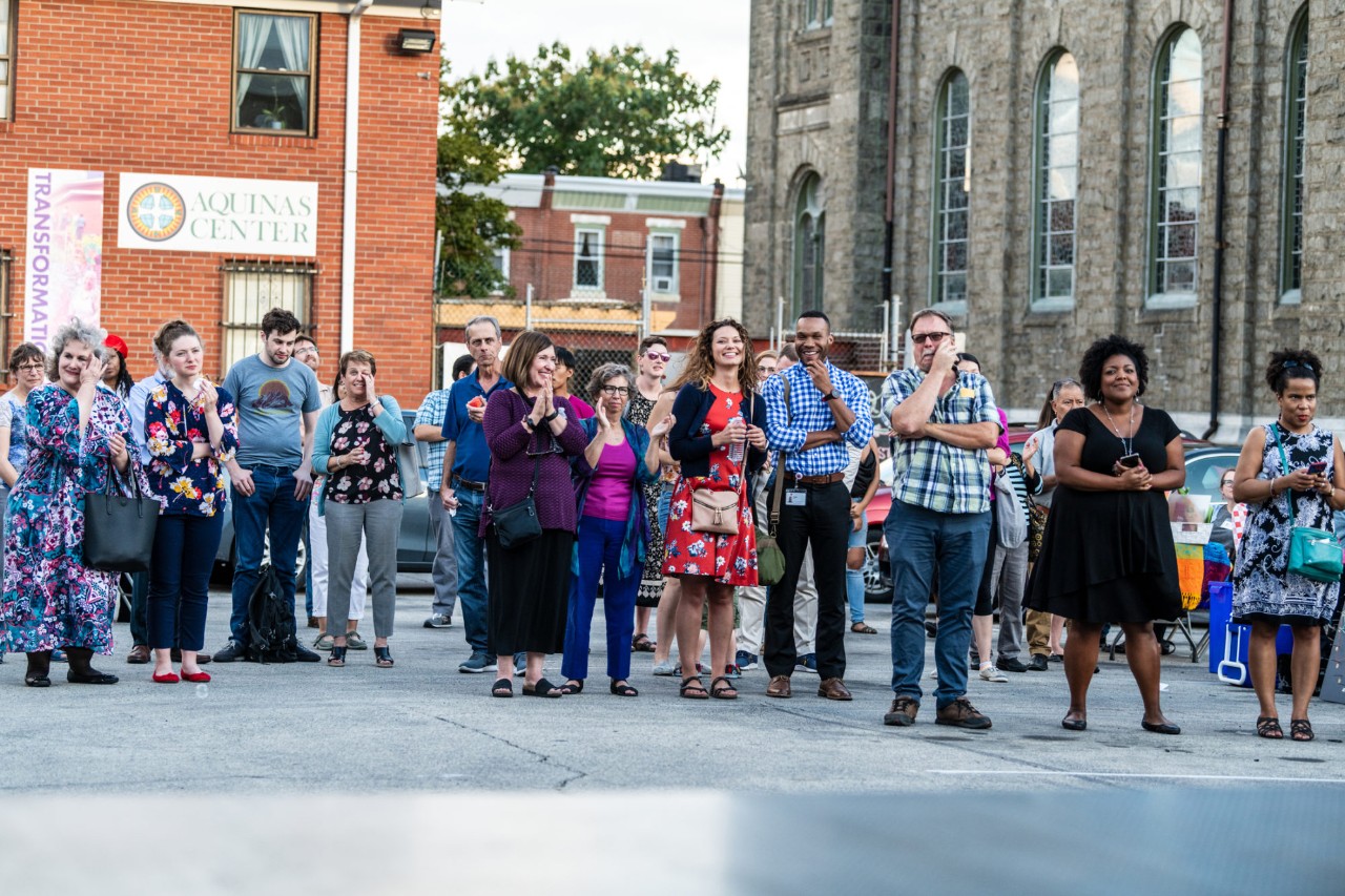 Dozens of community members came out for the mural dedication ceremony.