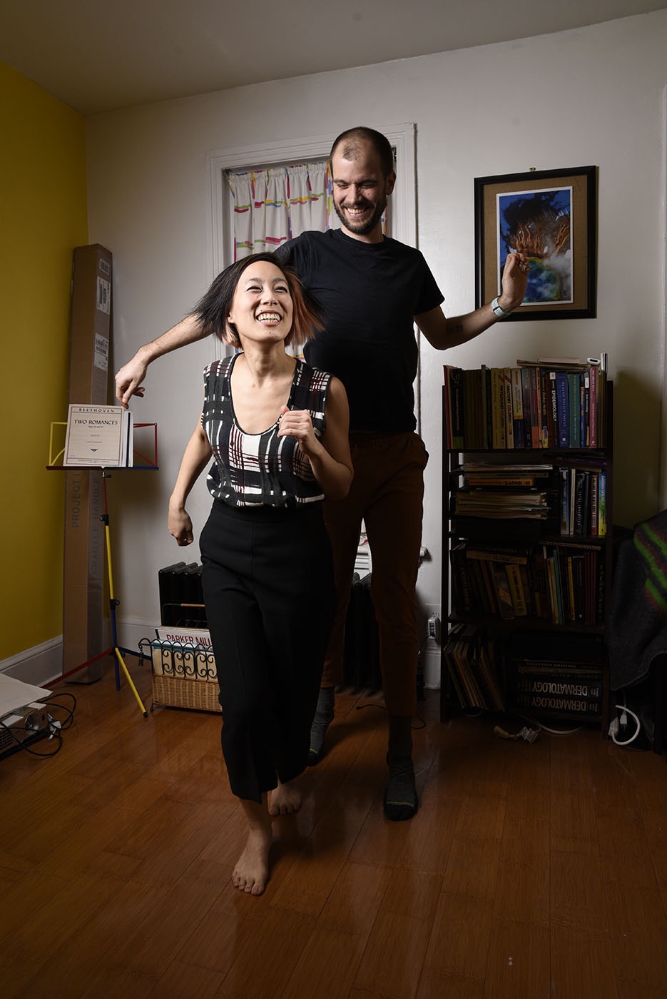 A women and man dancing