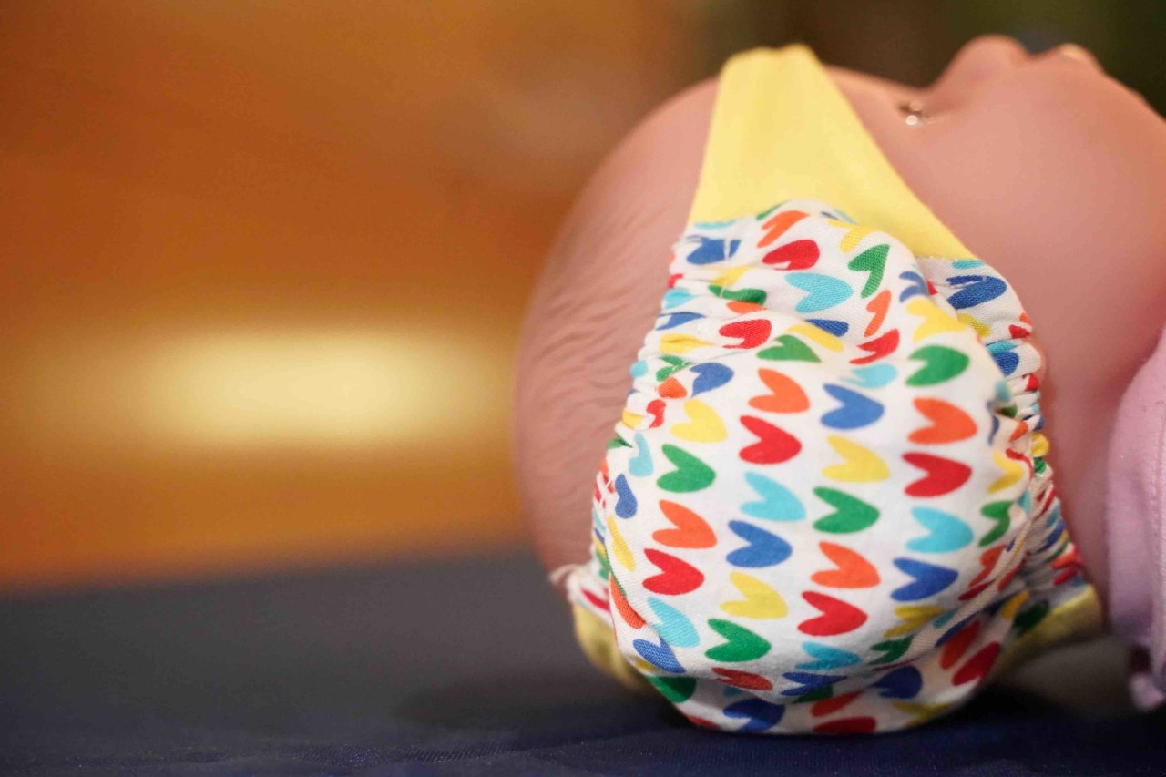 Closeup shot of the EarPeace on a model