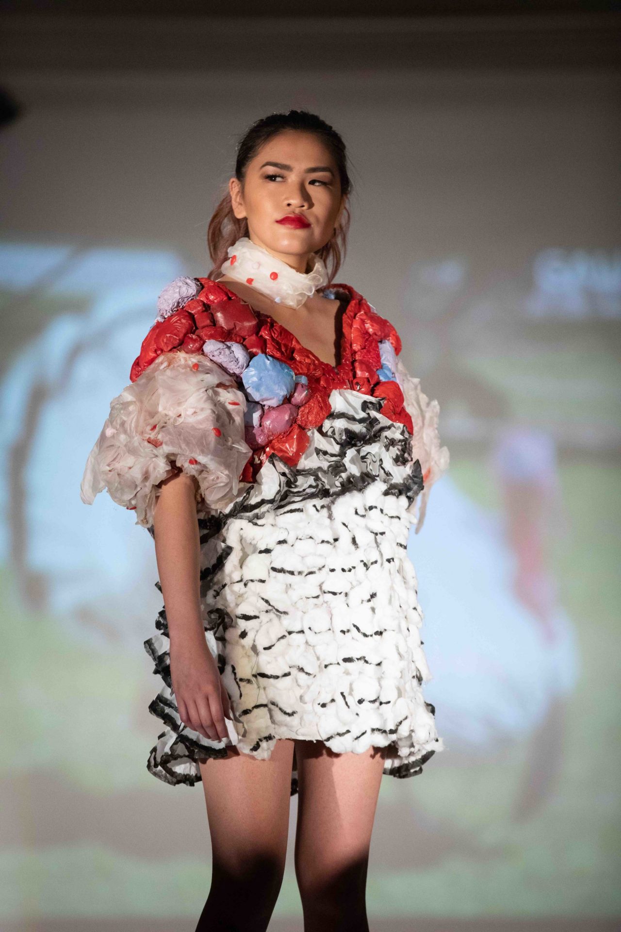 Model walking down the runway
