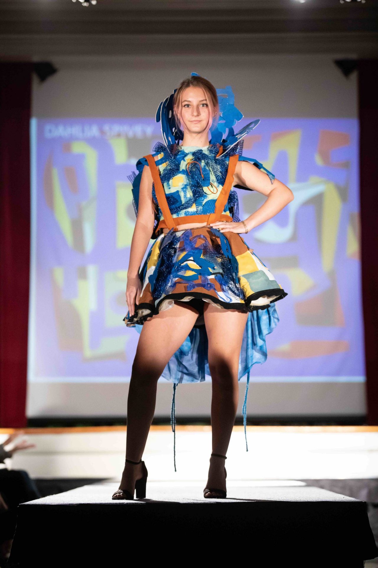 Model walking down the runway