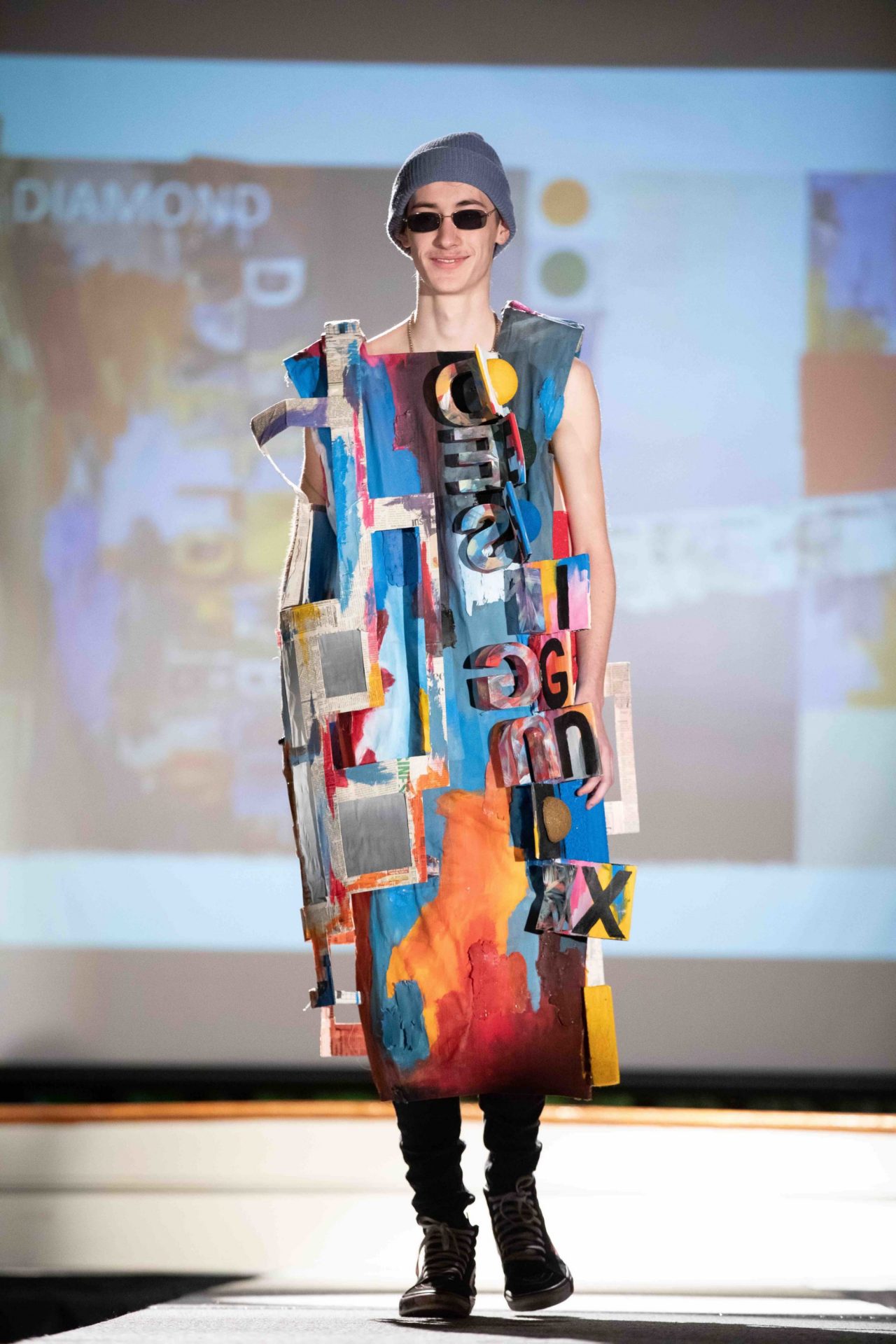 Model walking down the runway