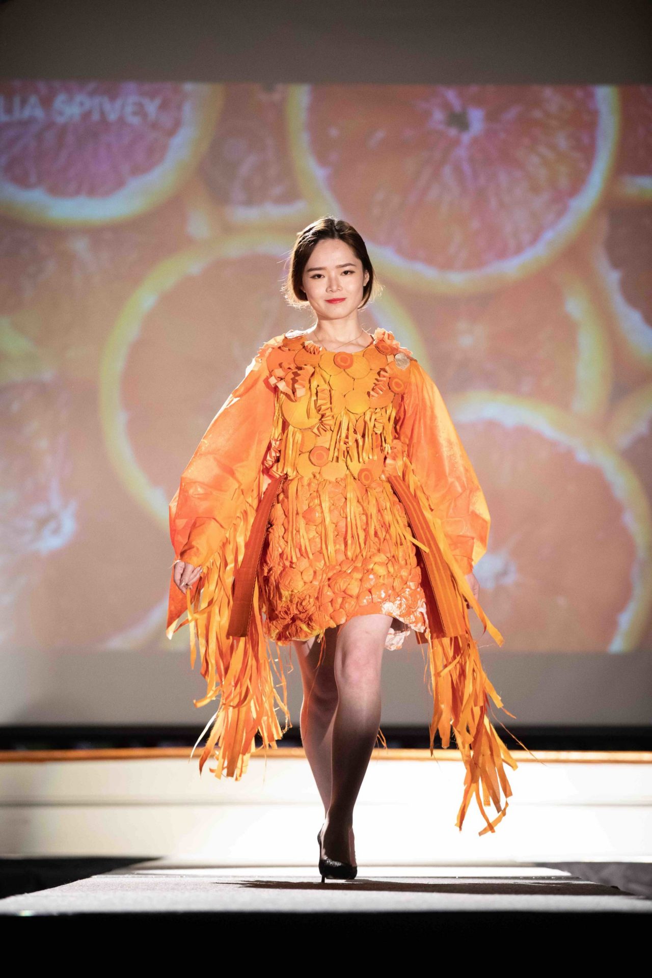 Model walking down the runway