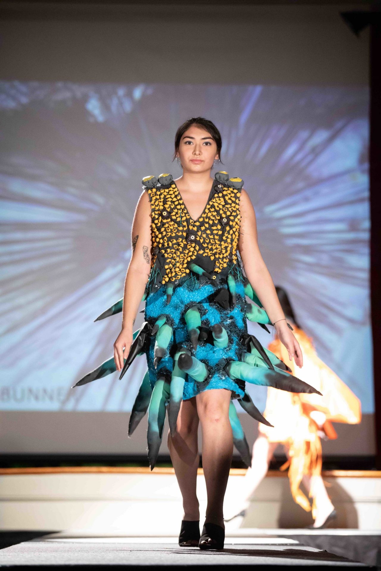 Model walking down the runway