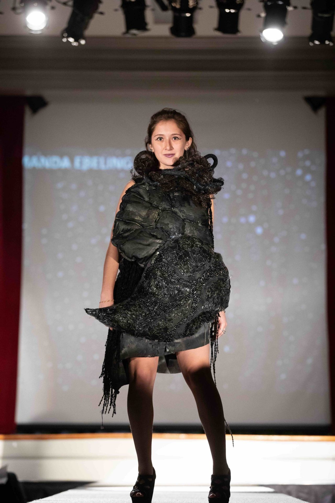 Model walking down the runway