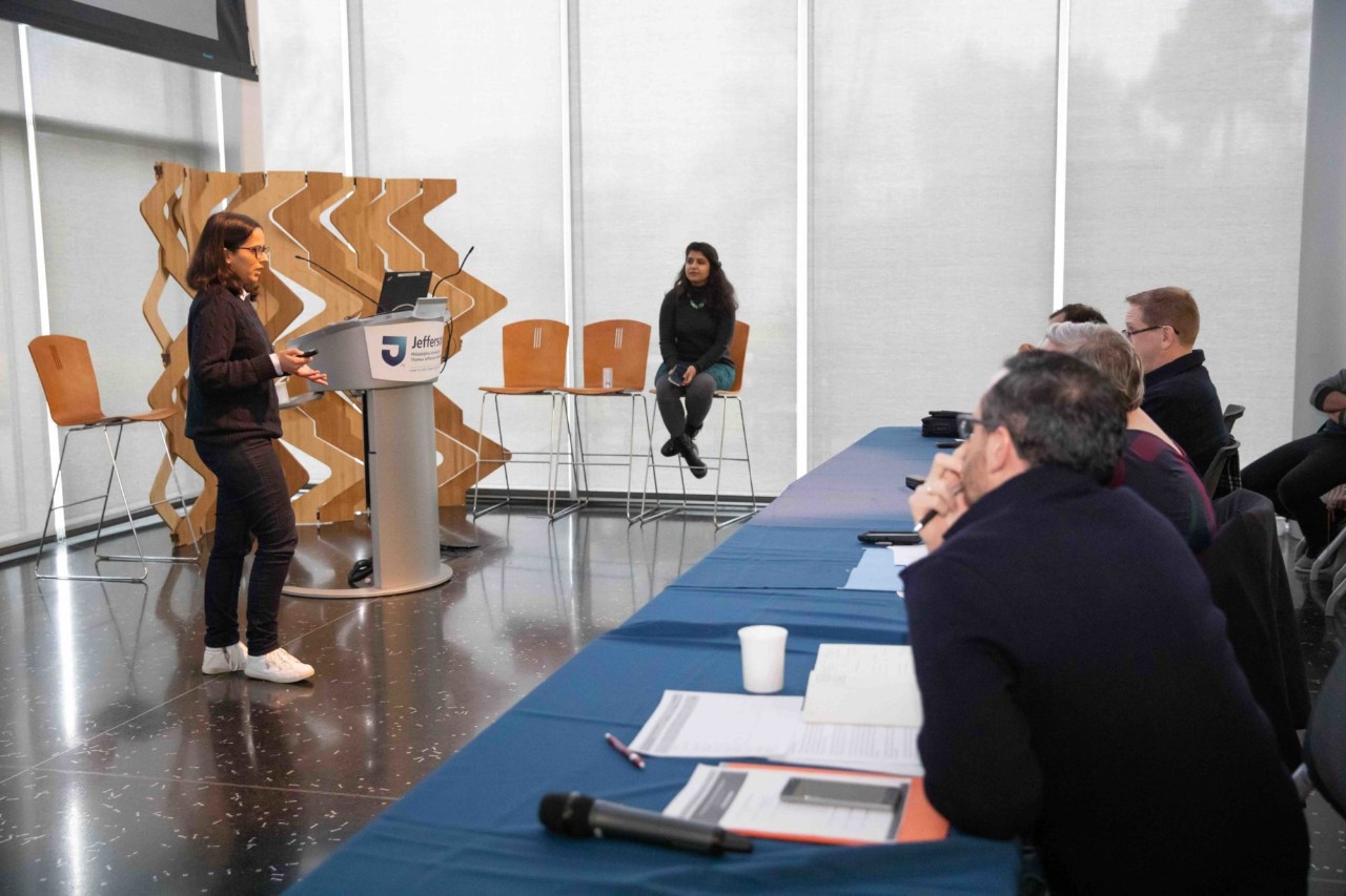 Student Rishika Dall pitches her idea.