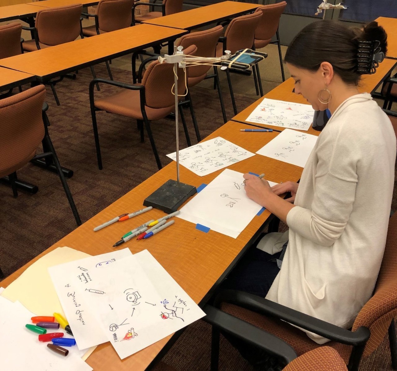 scientist drawing