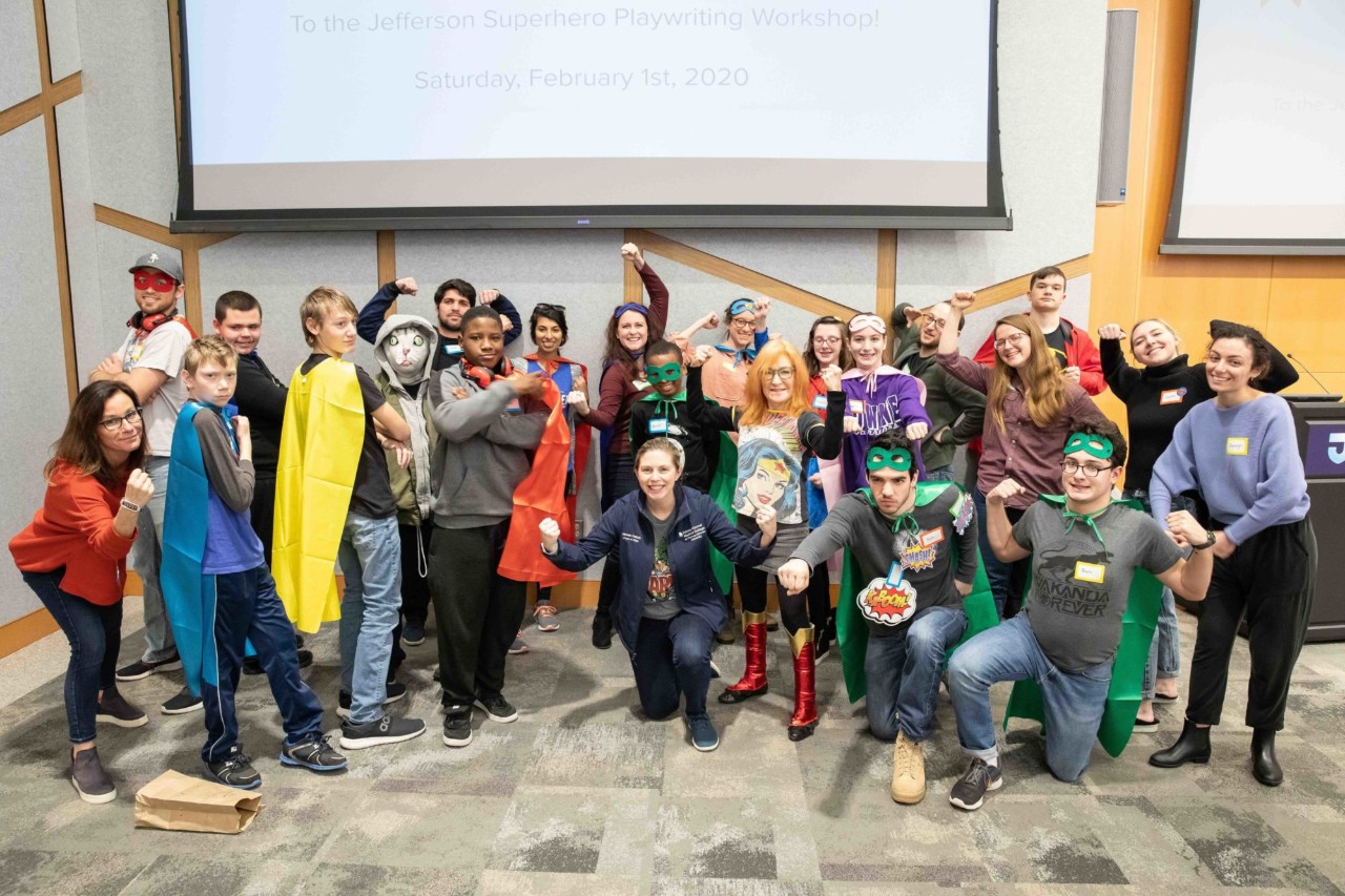 Group photo of playwriting workshop