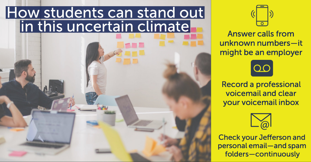 Infographic of how students can stand out in uncertain times