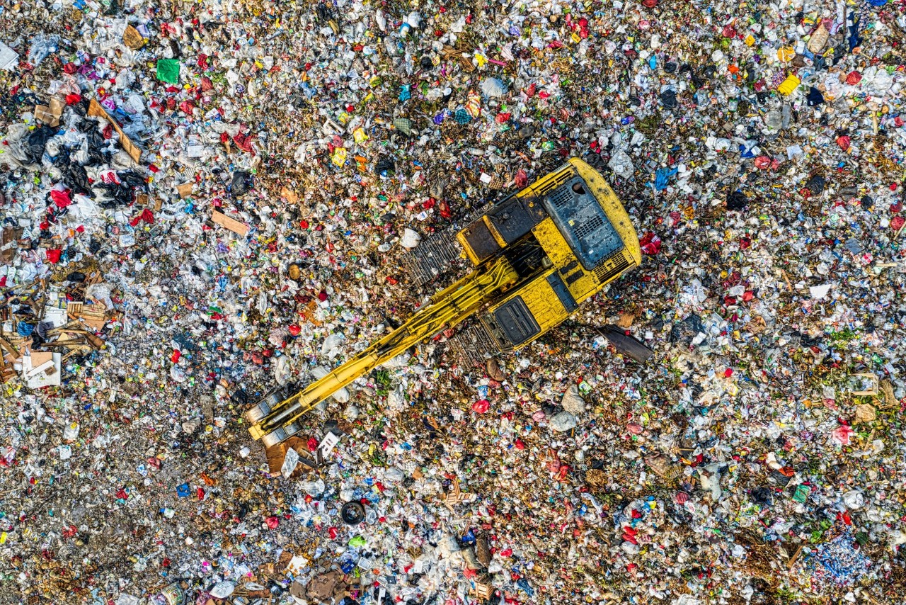 A birds eye view of a landfill.