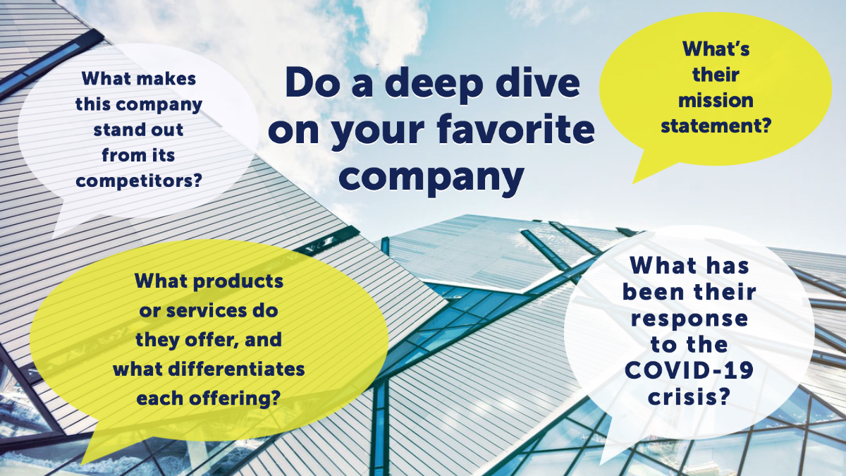 Infographic of researching your favorite company