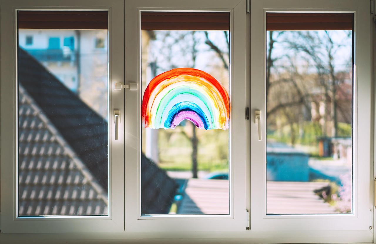 stay at home coronavirus rainbows