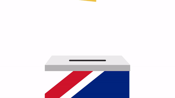 hands casting ballots gif